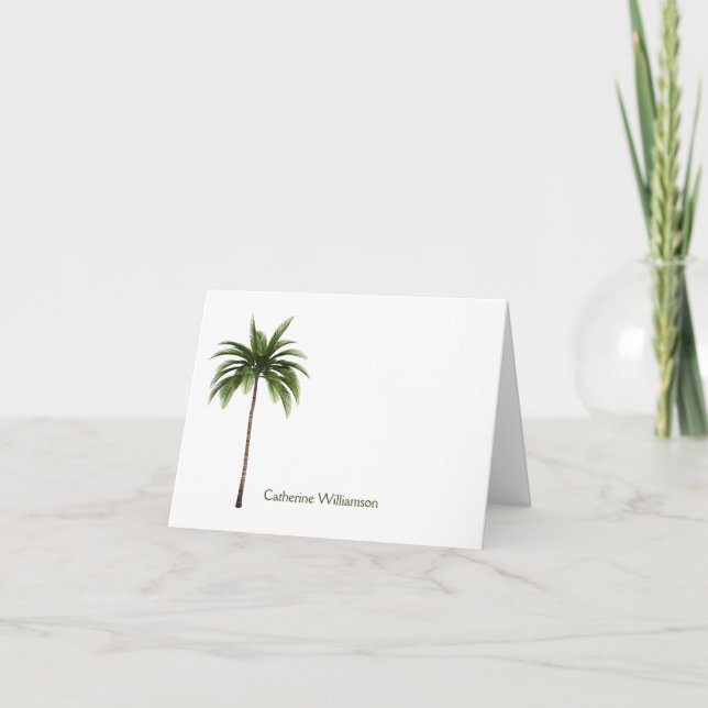 Enkelt Handflatan-Träd Tropical Anpassningsbar Bla Anteckningskort (Framsida)