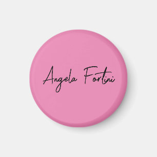 Enkelt handskriftsformat Rosa Professionell Namn Magnet