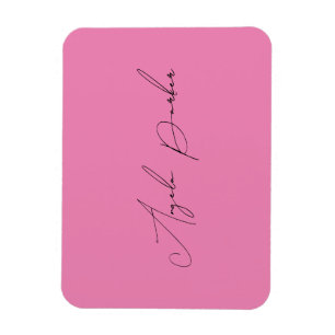 Enkelt handskriftsformat Rosa Professionell Namn Magnet