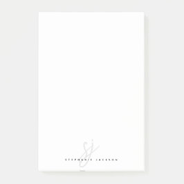 Enkelt handskript för Monogram Initialer Post-it Block