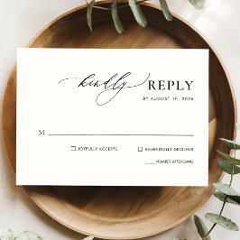 Enkelt handskrivet Bröllop OSA för calligrafi Inbjudningar