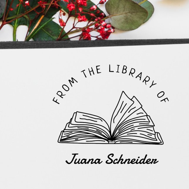 Enkelt handskrivet eget namn Bibliotek Bok Stämpel (Skapare uppladdad)