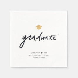 Enkelt handskrivet skript, vitt foto Studenten Pappersservett