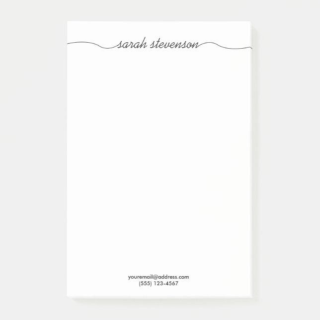 Enkelt handskrivet skrivar post-it block (Framsida)