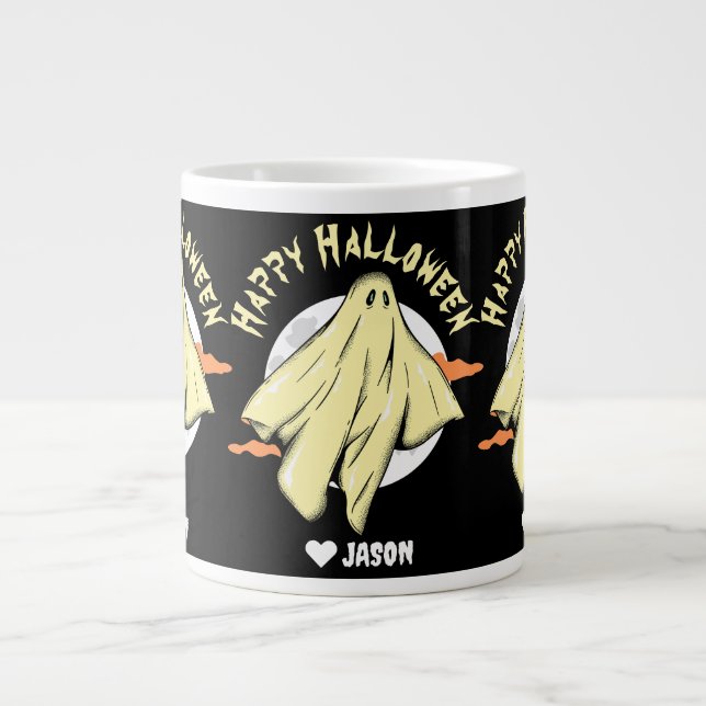 Enkelt Happy halloween boo spooky spöke Jumbo Mugg (Framsidan)