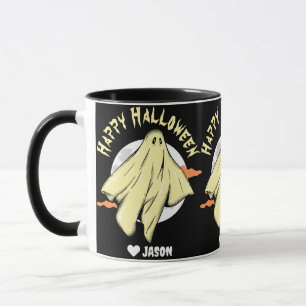 Enkelt Happy halloween boo spooky spöke Mugg