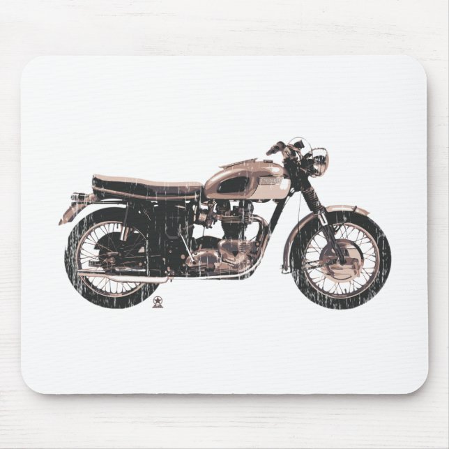 Enkelt härlig klassikermotorcykel musmatta (Framsidan)