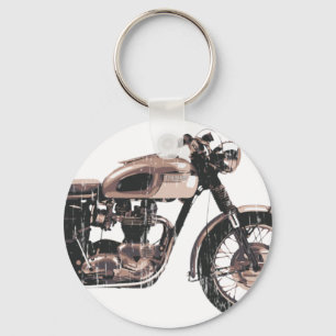 Enkelt härlig klassikermotorcykel nyckelring