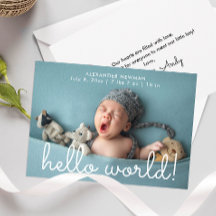 Enkelt Hej World Photo Birth-meddelande