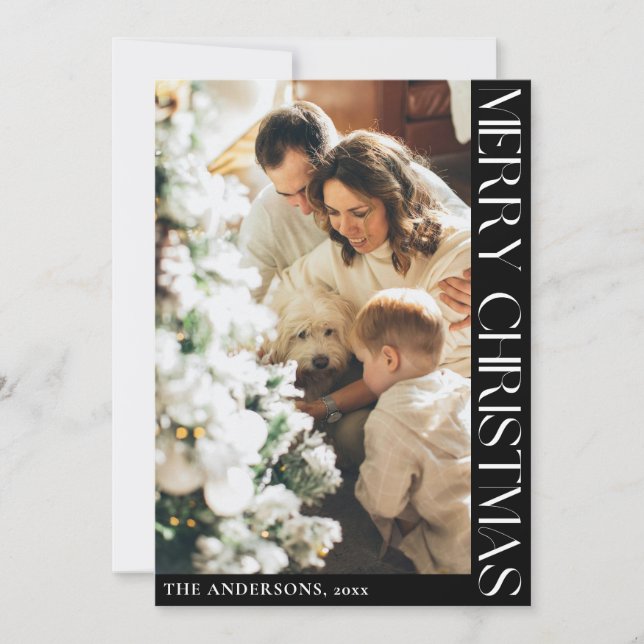 Enkelt Helgdag för minimalistiskt God jul Julkort (Framsida)