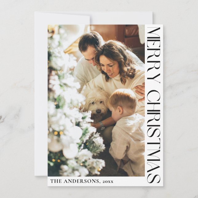 Enkelt Helgdag för minimalistiskt God jul Julkort (Framsida)