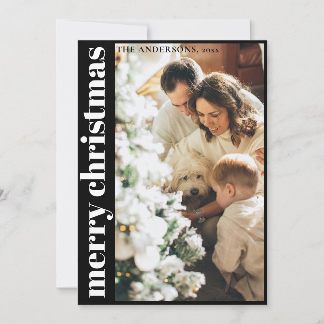 Enkelt Helgdag för minimalistiskt God jul Julkort (Framsida)