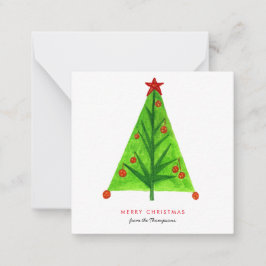 Enkelt Helgdag-kort för Julgran Anteckningskort