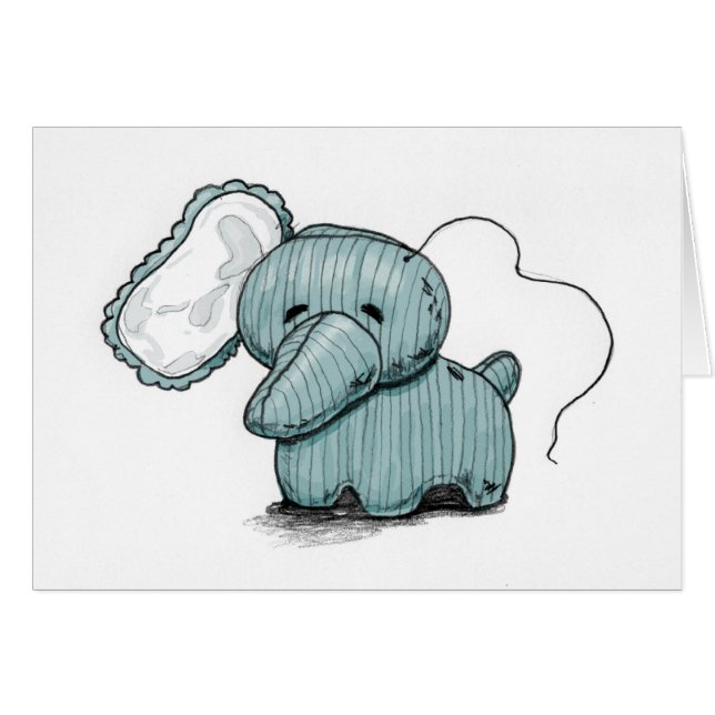 Enkelt Hellephant Hälsningskort (Framsidan Horizontal)