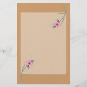 Enkelt Hibiscus Stationärt Brevpapper