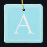 Enkelt Himlar Blue Monogram Julgransprydnad Keramik<br><div class="desc">Tack för ditt köp!</div>