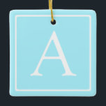 Enkelt Himlar Blue Monogram Julgransprydnad Keramik<br><div class="desc">Tack för ditt köp!</div>