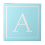 Enkelt Himlar Blue Monogram Kakelplatta<br><div class="desc">Tack för ditt köp!</div>