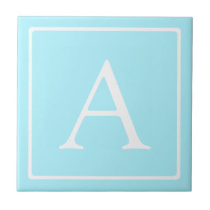 Enkelt Himlar Blue Monogram Kakelplatta
