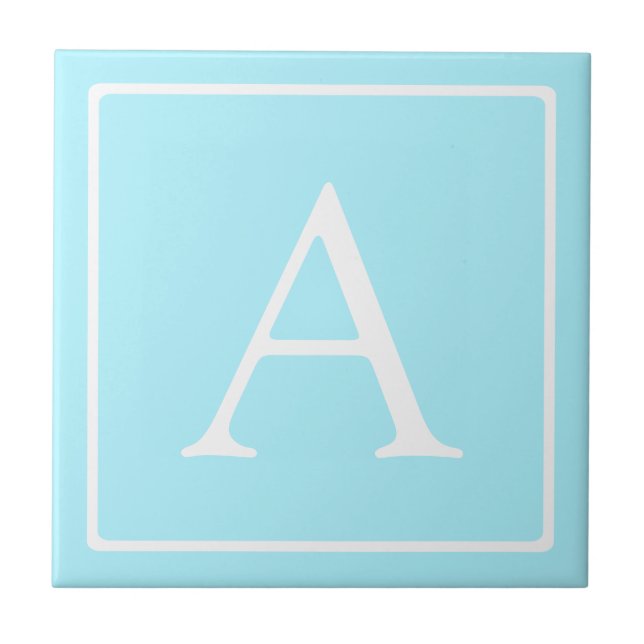 Enkelt Himlar Blue Monogram Kakelplatta (Framsidan)