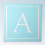 Enkelt Himlar Blue Monogram Kakelplatta<br><div class="desc">Tack för ditt köp!</div>