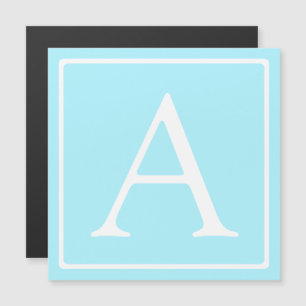 Enkelt Himlar Blue Monogram Magnetisk Inbjudningskort