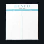 Enkelt Himlar Blue och White Bunco Bord Tally Anteckningsblock<br><div class="desc">Toss en lakan på varje bord för att hålla jämna steg med poängen och strömlinjeforma ditt Bunco-spel med det här redot så att det blir lätt för användan att riva av tally lakan med två tomma kolonner och himlar blå accenter.</div>