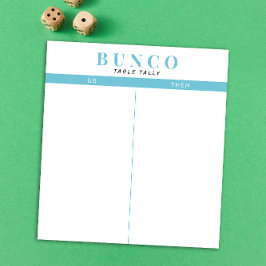 Enkelt Himlar Blue och White Bunco Bord Tally Anteckningsblock