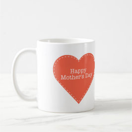 Enkelt hjärta med Lycklig Mors dag Kaffemugg