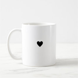 Enkelt Hjärta Svart Vitt Modernt Minimalistiskt Ch Kaffemugg