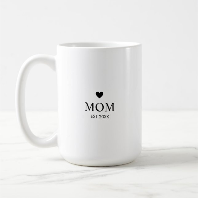 Enkelt Hjärtat År Etablerat Mamma Kaffemugg (Vänster)