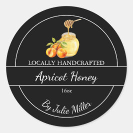 Enkelt Homemade Apricot infunderat honungsetikett Runt Klistermärke