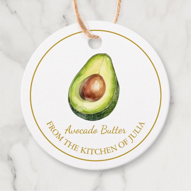 Enkelt homemade Avocado Butter-hängare Märkre l Wh Gåvor Etiketter (Framsida)