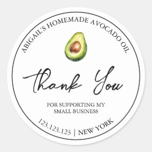 Enkelt Homemade Avocado Oil Tack-etikett Runt Klistermärke