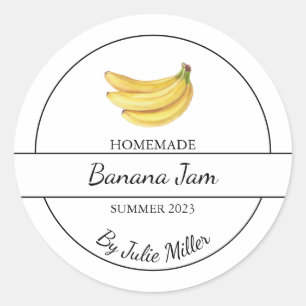 Enkelt Homemade Banana Sylt-märke Runt Klistermärke