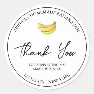 Enkelt Homemade Banana Sylt Tack-märke Runt Klistermärke