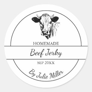 Enkelt Homemade Beef Jerky-märke Runt Klistermärke