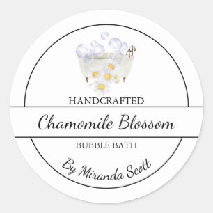 Enkelt Homemade Chamomile Bubble Bath-märke Runt Klistermärke