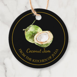 Enkelt Homemade Coconut Sylt hang Märkre l Black Gåvor Etiketter