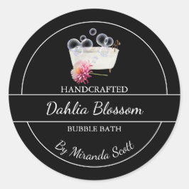 Enkelt Homemade Dahlia Bubble Bath-märke Runt Klistermärke