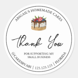 Enkelt Homemade Dessert Cake-Tack-etikett Runt Klistermärke