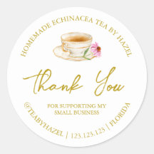 Enkelt Homemade Echinacea Tea Tack-etikett