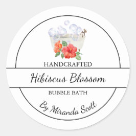 Enkelt Homemade Hibiscus Bubble Bath-märke Runt Klistermärke