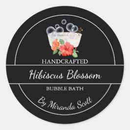 Enkelt Homemade Hibiscus Bubble Bath-märke Runt Klistermärke