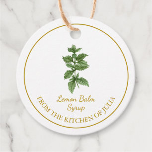 Enkelt Homemade Lemon Balm Syrup Häng Märkre l Whi Gåvor Etiketter