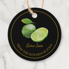 Enkelt Homemade Lime Sylt hängMärkre l Black Gåvor Etiketter