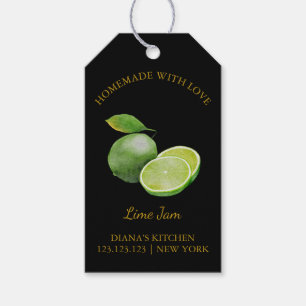 Enkelt Homemade Lime Sylt hängMärkre l Black Presentetikett