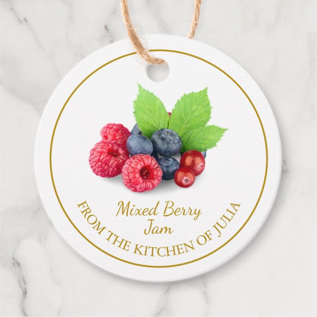 Enkelt Homemade Mixed Berry Sylt hängMärkre Gåvor Etiketter (Framsida)