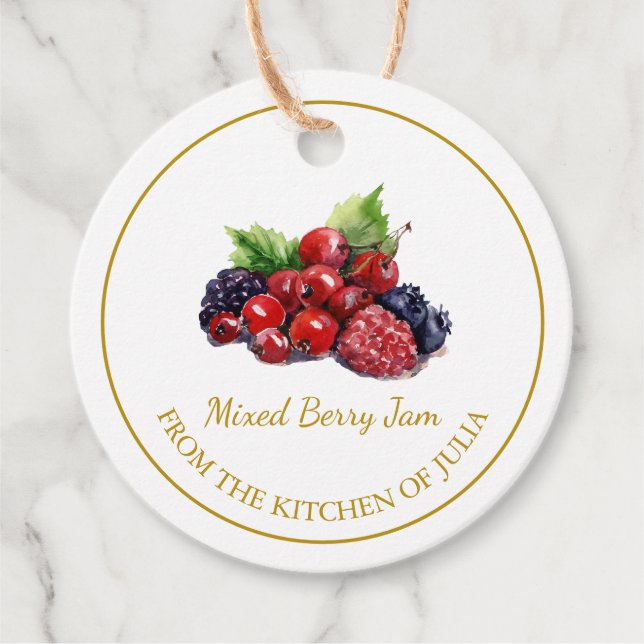 Enkelt Homemade Mixed Berry Sylt hängMärkre | Vit Gåvor Etiketter (Framsida)