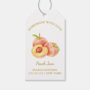 Enkelt Homemade Peach Sylt Hopp Märkre l White Presentetikett
